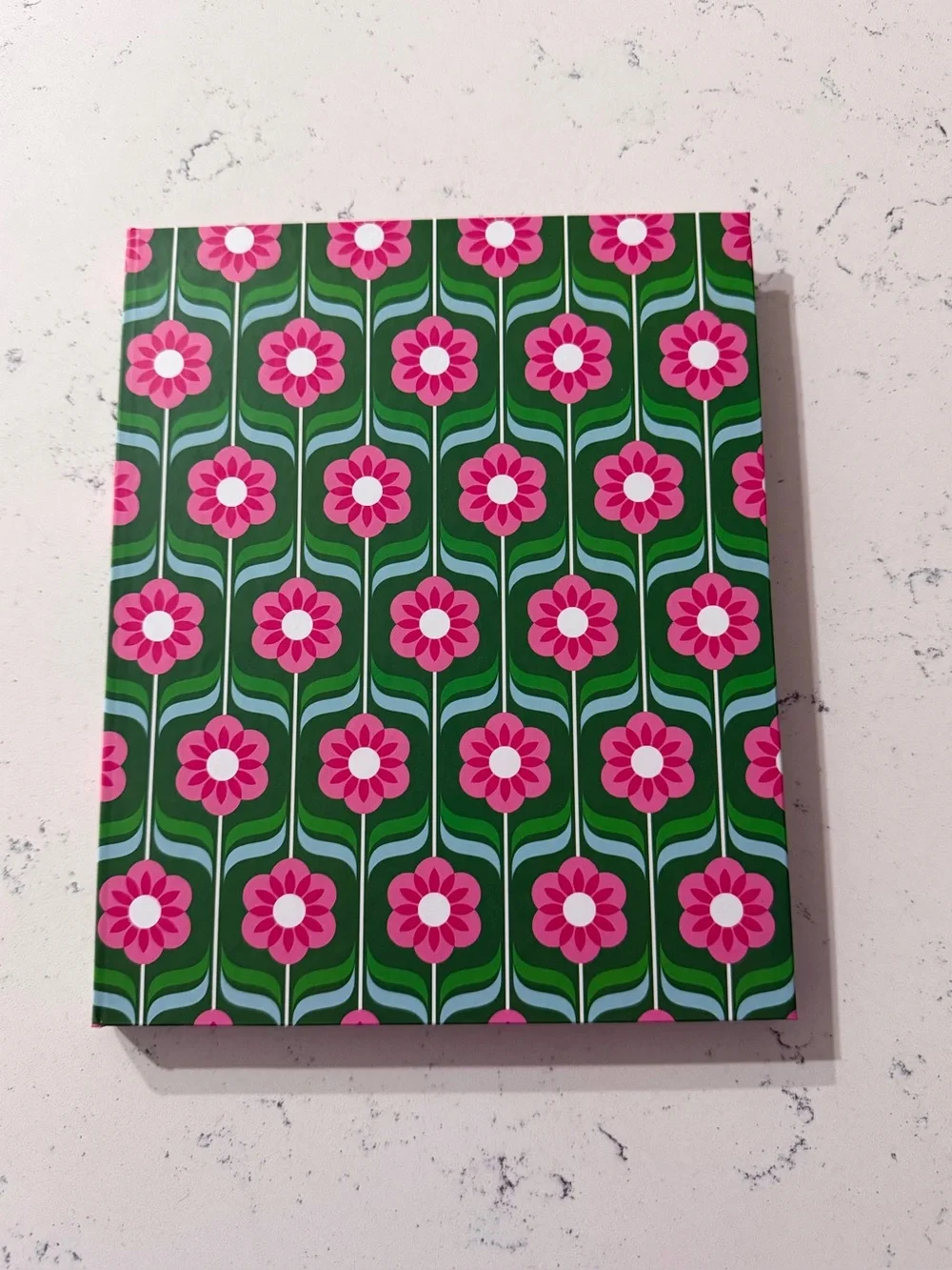 Floral Pattern Hardcover Notebook - Pink & Green - Journal